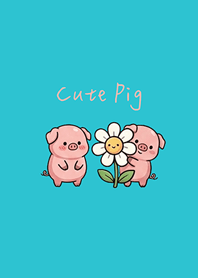 Cute Pig Daily life(mint blue)