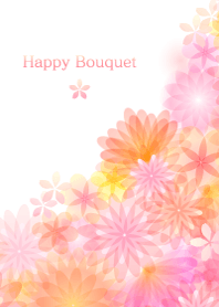 幸せなピンクの花束