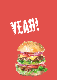 hamburger on red