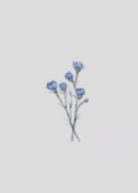 Watercolor flowers / Blue gray beige