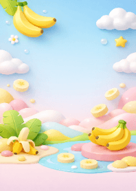 Pastel Banana 3D Cute