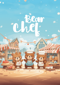 cute bear being chef