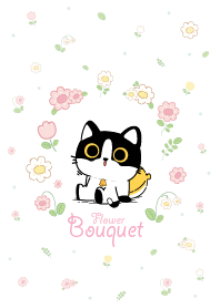 Black Cat Garden Flower Delight