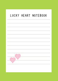 LUCKY HEART NOTEBOOKj-RED-GREEN