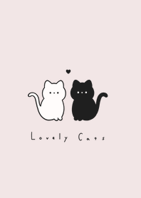 Lovely Cats (line)-pink white.