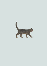 theme of a cat (brown tabby at a dike)