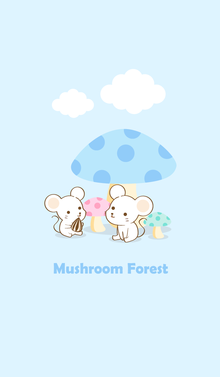 mushroom forest white mouse