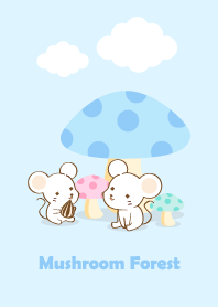 mushroom forest white mouse