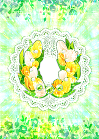 金運を届けるチューリップのフラワー馬蹄