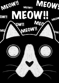 Black cat with big eyes