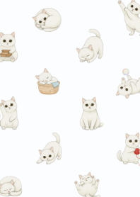 White Cat 1 White and light gray theme