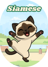 Elegant Siamese Cat - Green 01