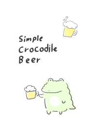 simple crocodile beer white blue.