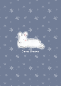 Dreaming Rabbit -blue gray-