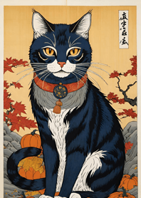 Ukiyo-e - Halloween cat 98A25b