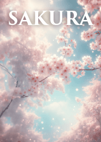 光と桜の隙間からのぞく春の青空