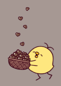 brown heart & funny chick.(dusty)