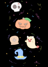 little ghost on black background