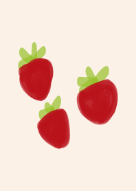 Lovely Strawberry Red & Green Fruit Cute
