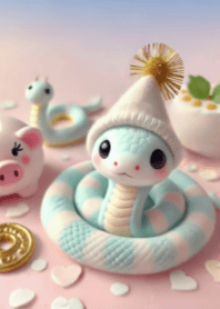 งูน้อยน่ารักสีพาสเทลในปีงู V.4
