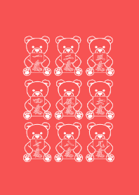 Mahjong bear manzu cute red Theme