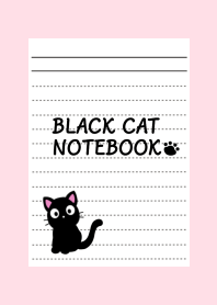 BLACK CAT NOTEBOOK-STRAWBERRY PINKj