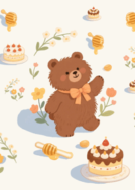 Brown bear with fluffy fur