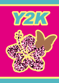 Y2K ハイビスカス 蝶 グリッター ギャル