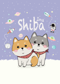 Shiba Inu dog. (Purple)