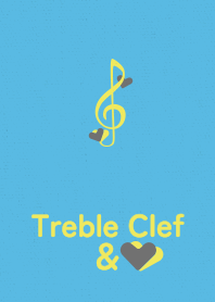 Treble Clef&heart blue yellow
