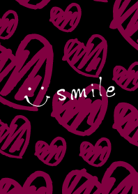 Black pink heart Smile2