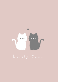 Lovely Cats /pink beige LB.