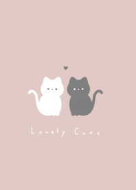白黒ねこさん。ピンクベージュ