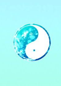 Summer Yin & Yang diagram Blue