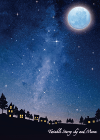 一閃一閃的星空和月亮