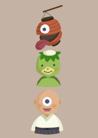 Japanese folk monster / brown x green2