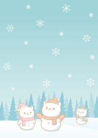 Cute Cats Snowman 7