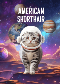 American Shorthair In Galaxy Theme
