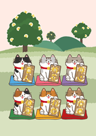 Lucky cat in the forest!(Sakura pink)