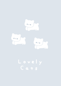 シンプルしろねこ / 淡いブルーグレー