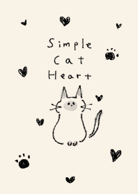 simple Cat heart black beige.
