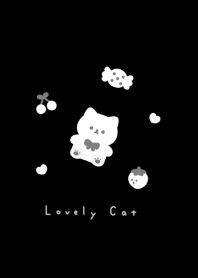 Cat and items(pattern)/black