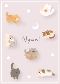 pink Kittens, Moon, and Stars 04_2