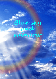 Blue sky and rainbow