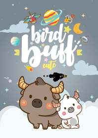 buffalo and Friend Gray Pastel
