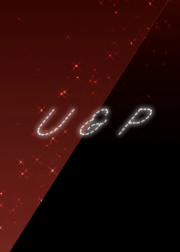 U & P -イニシャル-クールな赤と黒-