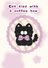 Cat tied with a coffee bow1