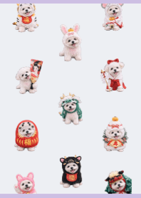 しろいマルプーの着せ替え【冬】 Purple 04