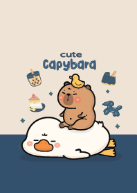 Capybara with goose! navy