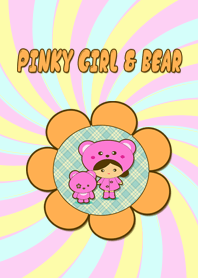 Pinky girl and bear